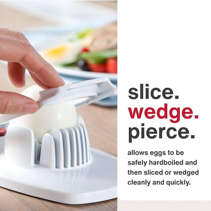 ZYLISS Egg Slicer - Non Slip, Egg Cutter and Wedger with Built in Shell Piercer