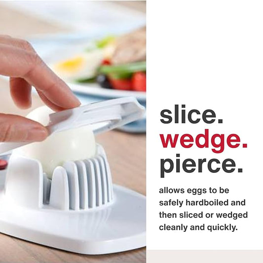ZYLISS Egg Slicer - Non Slip, Egg Cutter and Wedger with Built in Shell Piercer