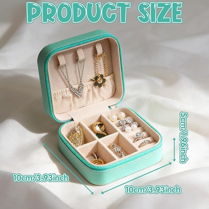 In My Showgirl Era Jewelry Box for Women - Storage Case Dresser Top Jewelry Organizer with Zipper, Printed PU Leather Earring & Ring Box, Portable Gift for Her