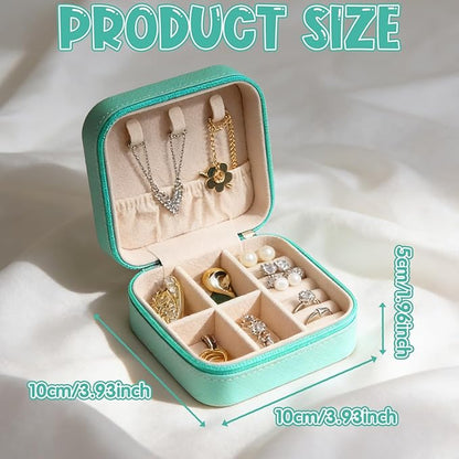 In My Showgirl Era Jewelry Box for Women - Storage Case Dresser Top Jewelry Organizer with Zipper, Printed PU Leather Earring & Ring Box, Portable Gift for Her