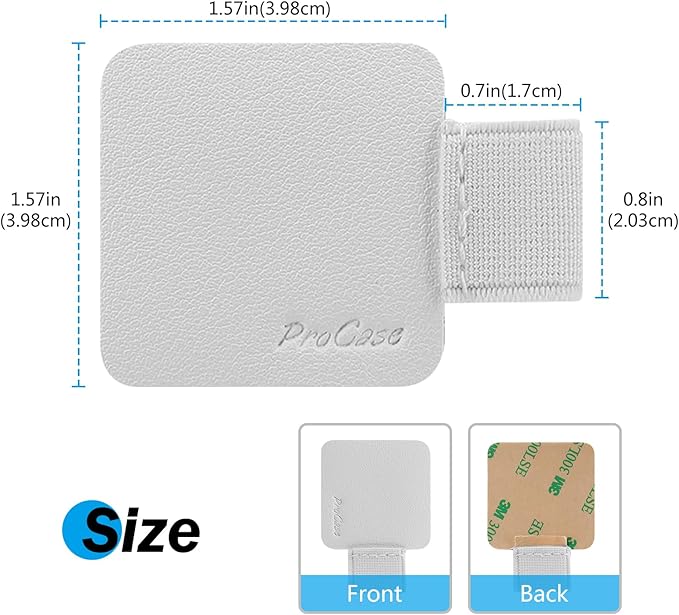 ProCase (5 Pack) Pen Loop Holder for Notebooks Journals Planners Tablet Case, Self Adhesive Leather Pencil Holder with Elastic Loop for Pens, Apple Pencil, Stylus Pen -Silver