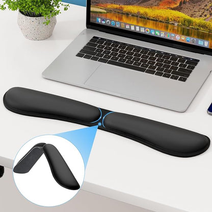 KTRIO Ergonomic Keyboard Wrist Rest, Memory Foam Wrist Support, Black | Ergonomic Design, Non-Slip Base, Office and Home Use, Optimal Size & Universal Fit