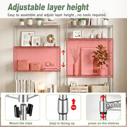 BestOffice 4-Tier Wire Shelving Unit, 1000 LBS Heavy Duty Metal Storage Shelves, Adjustable Wire Shelf for Garage, Kitchen, Pantry, Utility Shelving Rack with Leveling Feet, Chrome