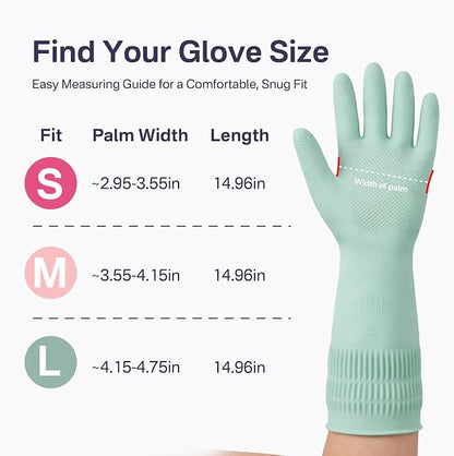 Rubber Dishwashing Gloves, Reusable Cleaning Dish Gloves for Kitchen, Long Cuff for Washing Dishes
