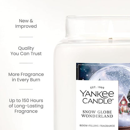Yankee Candle Snow Globe Wonderland, Christmas Scented Candle, 22oz Large Jar with up to 150 Hour Burn Time, Giftable, Holidays