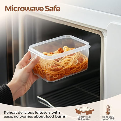 ComSaf Food Storage Containers with Lids Set of 3 (2L/2.1Qt) (1.4L/1.5Qt) (0.8L/0.8Qt), Airtight Food Storage Container, Plastic Canister Sets for Kitchen, Pantry Organizer for Sugar, Cereal and Snack