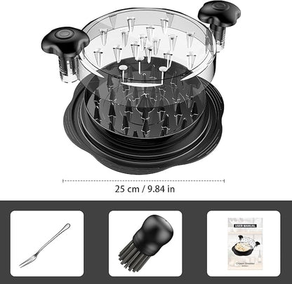 SURETIVIAN Chicken Shredder Tool Twist Large Chicken Breast Shredder with Brush&Fork, Visible Meat Shredder Machine, Strong Anti-Slip Strip, Ergonomic Handle, BPA Free, Suitable for Pork Beef Chicken
