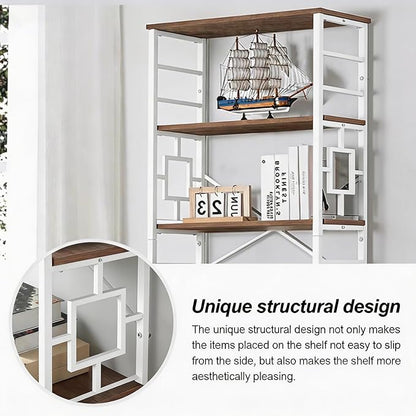 HOMISSUE Bookcase,7-Tier Tall Bookshelf Metal Bookcase and Bookshelves, Free Standing Storage Modern Bookshelf for Home Office Living Room and Bedroom, White