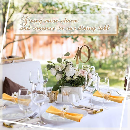 Meanplan 12 Pcs Flower Napkin Rings Clear Acrylic Napkin Holder Rings Bulk Square Flower Bud Vase Combo for Wedding, Birthday Banquet Table Decor, 1.77 x 1.97 Inch