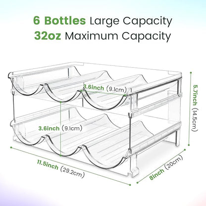 spospo Water Bottle Organizer for Cabinet, Water Bottle Storage Organizer, 2 Packs Water Bottle Storage Rack, Water Bottle Holder for Cabinet, Stackable Water Bottle Storage Rack