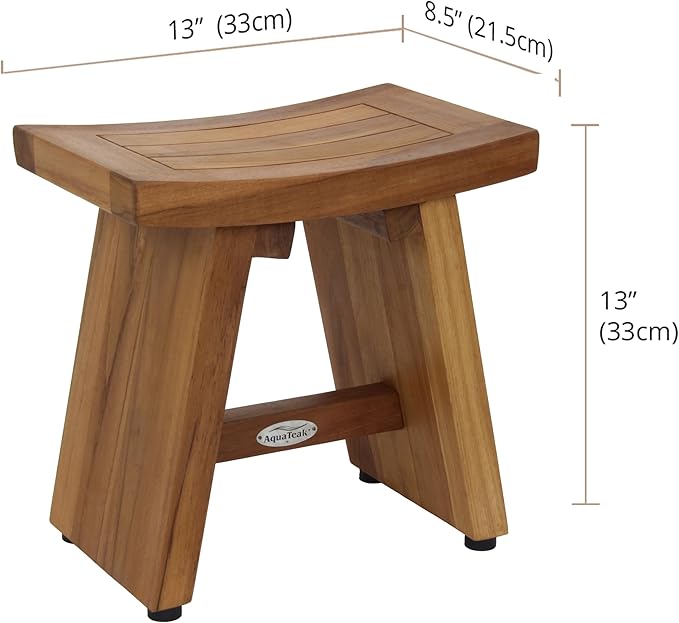 Fully Assembled - 13" Asia Teak Shaving & Washing Foot Rest