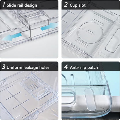 Expandable Bathtub Tray (22-31") - Transparent Bath Caddy with Non-Slip Pads, Adjustable Spa Table for Wine, Books & Phone, Perfect Housewarming for Women