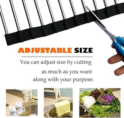 Ahyuan Roll up Dish Drying Rack Over The Sink Kitchen Roll up Sink Drying Rack Portable Dish Drainer Foldable Dish Drying Rack (Black, 20.5''X16.9'')