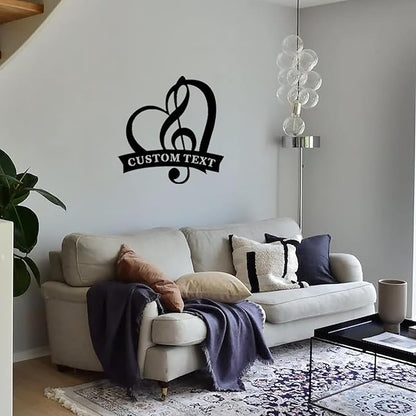 Personalized Music Metal Wall Art and Decor Custom MusicNotes Gifts for Musician Music Teacher Gifts Metal Wall Art Room, Home Decor