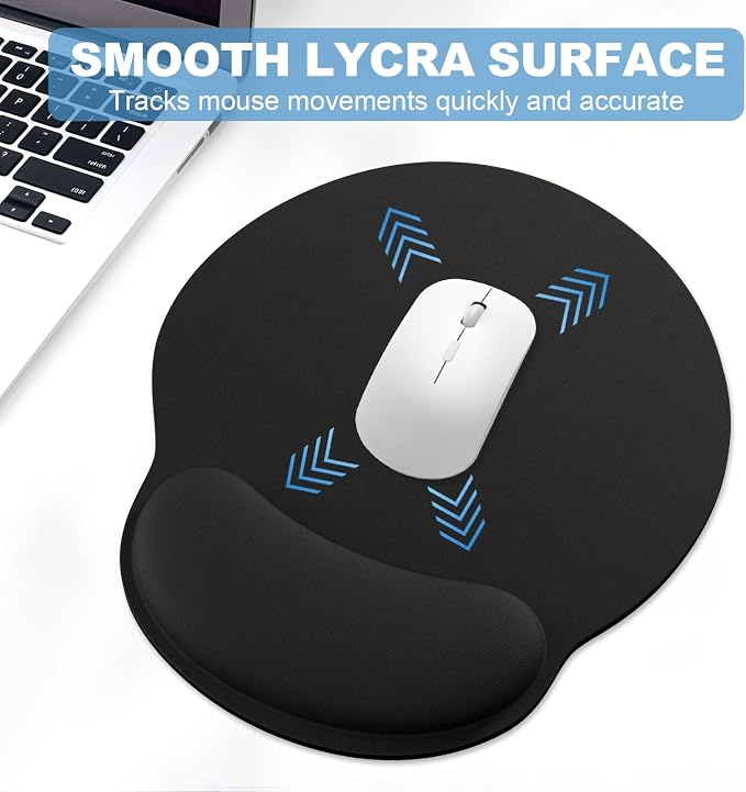 Ergonomic Mouse Pad with Wrist Rest and Keyboard Wrist Rest, Mousepad and Wrist Rest for Computer Keyboard, Pain Relief, Non-Slip Rubber Base, Mouse Pad with Wrist Support for Gaming, Office, Black