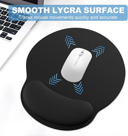 Ergonomic Mouse Pad with Wrist Rest and Keyboard Wrist Rest, Mousepad and Wrist Rest for Computer Keyboard, Pain Relief, Non-Slip Rubber Base, Mouse Pad with Wrist Support for Gaming, Office, Black