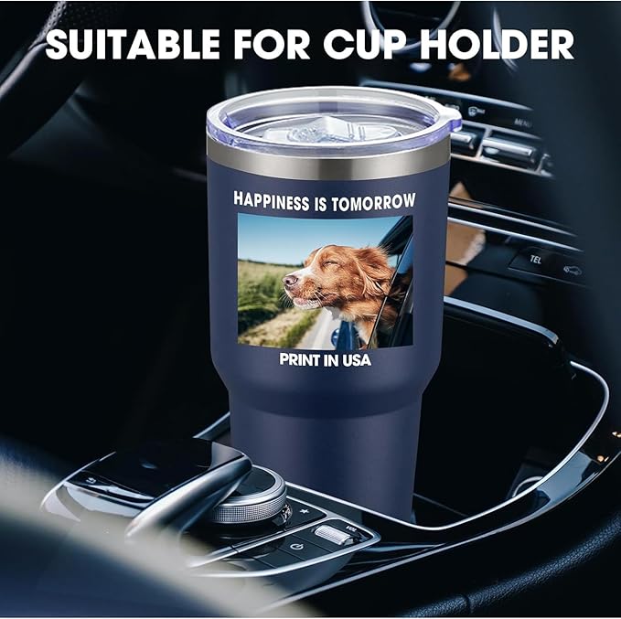 Personalized Coffee Tumbler Print in USA 30oz Stainless Steel Double Wall Insulated Coffee Cup With Text Photo Logo