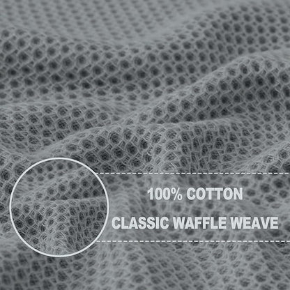 Homaxy 100% Cotton Waffle Weave Kitchen Dish Cloths, Ultra Soft Absorbent Quick Drying Dish Towels, 12 x 12 Inches, 18-Pack, Grey