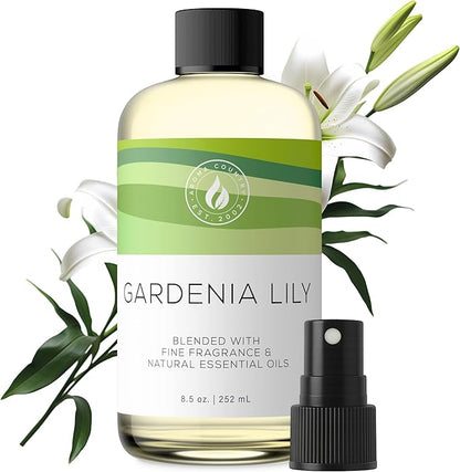 Aroma Country Gardenia Lily Diffuser Oil - Luxury Essential Oils for Diffuser Refill & Air Freshener Room Spray - Long-Lasting & Natural Home Fragrance, Scented Oil for Diffusers (8.5 Fl. oz)