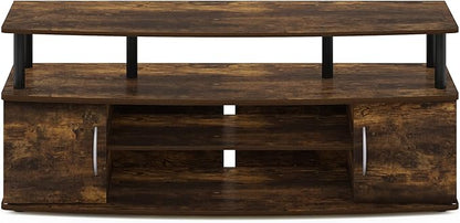 Furinno Jaya Entertainment Center Stand Unit/TV Desk for up to 55 inch, Amber Pine/Black