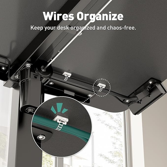 Electric Standing Desk Adjustable Height 48 x 24 Inch, Sit Stand Desk, Stand up Desk for Home Office, Computer Workstation (Spliced Desktop,Black)