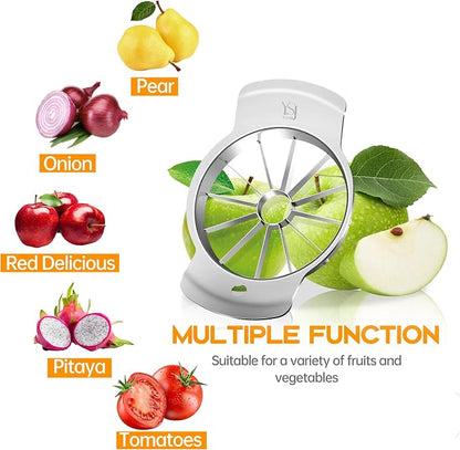 Supercenter Apple Cutter, Apple Corer and Slicer - 4.72 Inch Apple Slicer | Stainless Steel Apple Corer Tool with 12 Super Sharp Blades, lightweight Apple Slicer and Corer & Dishwasher Safe