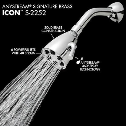 Speakman S-2252-ORB Signature Brass Icon Anystream High Pressure Adjustable Shower Head, Oil-Rubbed Bronze