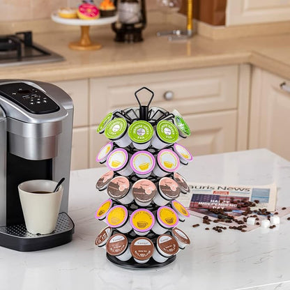 K-Cup Storage Coffee Capsules Pod Holder Carousel Capsule Display Storage for k-cup（45 pods-5 tiers）