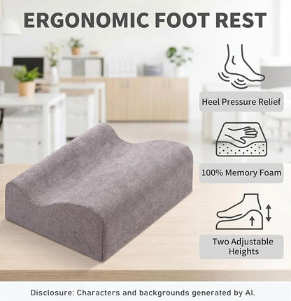 Foot Rest for Under Desk at Work,At Work Soft Ergonomic Footrest,Support Foot Pillow,Heel Chair,Leg Elevation Pillow, (Dark Gray)