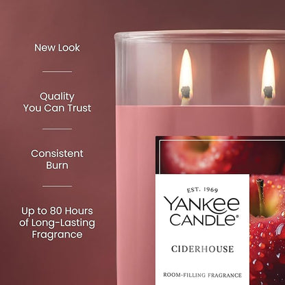 Yankee Candle Large Tumbler Scented Candle with up to 80 Hour Burn Time, Premium Plant Wax Blend for Consistent Burn, 20 oz Tumbler Candle with Room Filling Fragrance, Ciderhouse