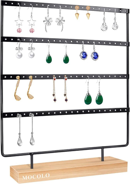 Mocolo Earring Holder Stand, Earring Organizer Display Holder Stand for Hanging Earrings(88 Holes & 4 Layers)