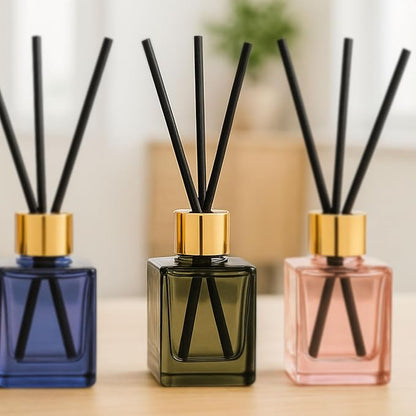 Paddywax Botanica Scented Oil Diffuser with Reeds in Reusable Greeen Glass Bottle, Tubed Gift Box, Includes Diffuser Sticks, Long-Lasting Fragrance, Reusable & Upcyclable, Wild Neroli, 2.8 fl oz