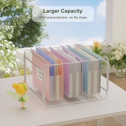 Extra Capacity Hanging File Folders, 3.15" Reinforced Wheat Straw Expanding Hanging Folder Letter Size, Heavy Duty for Filing Cabinets, File Organizer for Office & Home-A Color-6 Packs