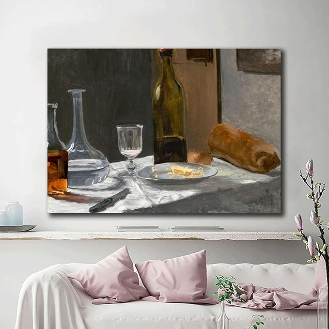 SENLYCH Wall Art Canvas Print Vintage Bar Cart Wall Art Bar Cart Decor Kitchen Wall Art Moody Wall Art Living Room and Bedroom Home Decoration 16x24inch Without Frame