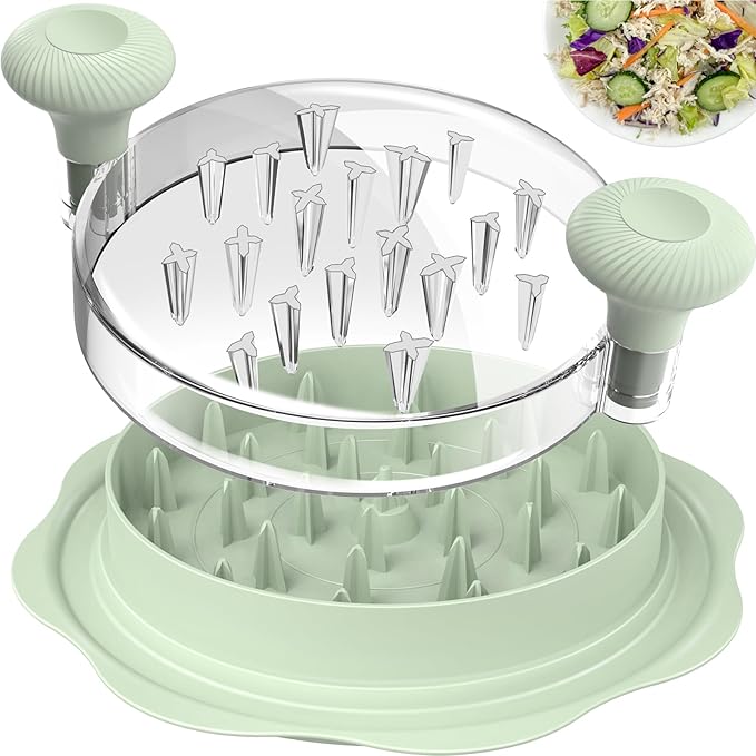 Ukeetap 10" Pro Chicken Shredder Tool Twist Large for Kitchen, BPA-Free Food-Safe Meat Grinder, Visible Chicken Breast Meat Shredder with Strong Anti-Slip Bottom & Ergonomic Handle, Green
