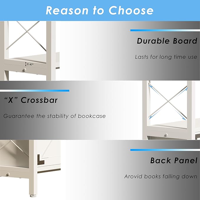 Jartoil Corner Bookshelves 6 Tier, Farmhouse Wooden Bookcases for Corner, L Shaped Etagere Bookshelf with Storage for Living Room Home Office