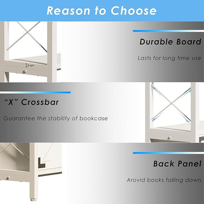 Jartoil Corner Bookshelves 6 Tier, Farmhouse Wooden Bookcases for Corner, L Shaped Etagere Bookshelf with Storage for Living Room Home Office