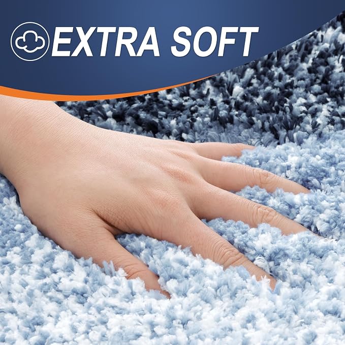 OLANLY Bathroom Rugs Mat 34x21, Extra Soft Absorbent Microfiber Bath Rugs, Rubber Backing, Quick Dry, Machine Washable Bath Mats for Bathroom Floor, Tub and Shower, Home Decor Accessories, Navy Blue