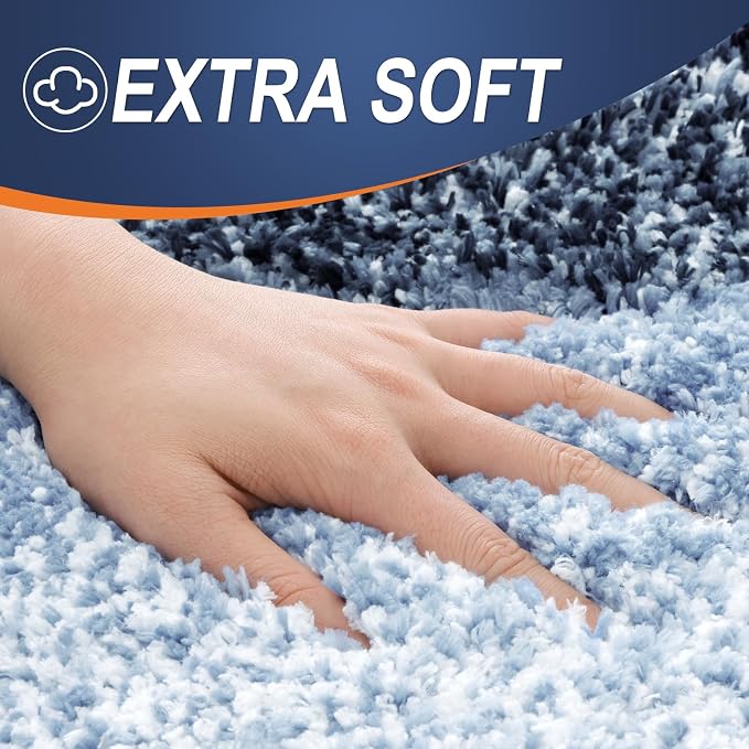 OLANLY Bathroom Runner Rugs Mat 47x17, Extra Soft Absorbent Microfiber Bath Rugs, Rubber Backing, Quick Dry, Washable Long Bath Mats for Bathroom, Tub and Shower, Home Decor Accessories, Navy Blue