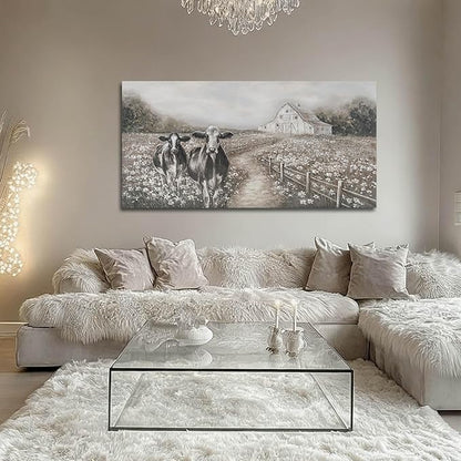 LEVERUP Animal Printings Posters Wall Art Cow Pictures Wall Artwork Large Nature Wall Decor for Living Room Bedroom Office Home Decorations 29×58 Inch