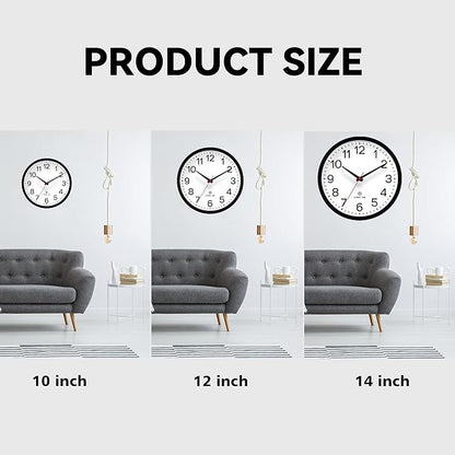 AKCISOT Atomic Black Wall Clock Analog Clocks for Indoor Kitchen, Battery Operated Clock for Bedroom Office Living Room(14 Inch)