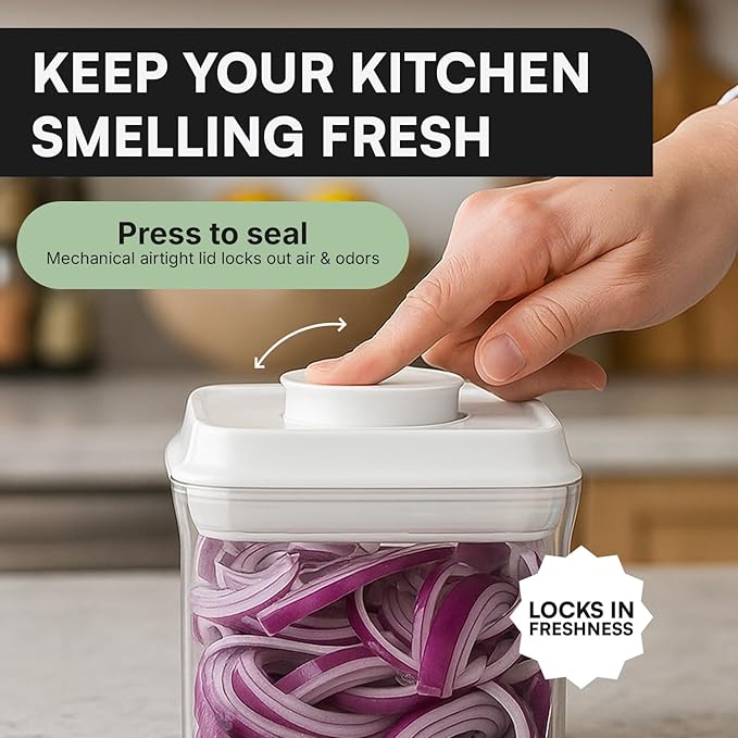 Bop Top | Airtight Meal Prep Containers with Lids | Food Storage Container Sets | Snack and Overnight Oats Fridge Organizer | Pantry and Kitchen Organization