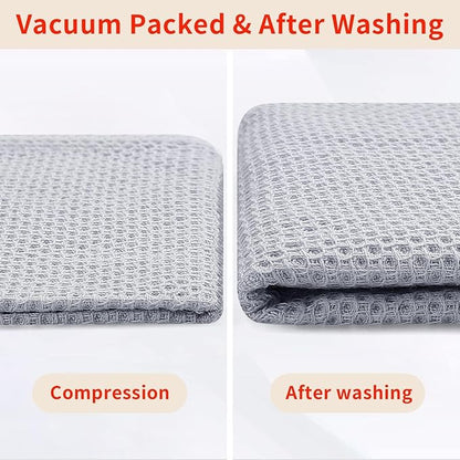 Homaxy 100% Cotton Waffle Weave Kitchen Dish Cloths, Ultra Soft Absorbent Quick Drying Dish Towels, 12 x 12 Inches, 24-Pack, Light Gray