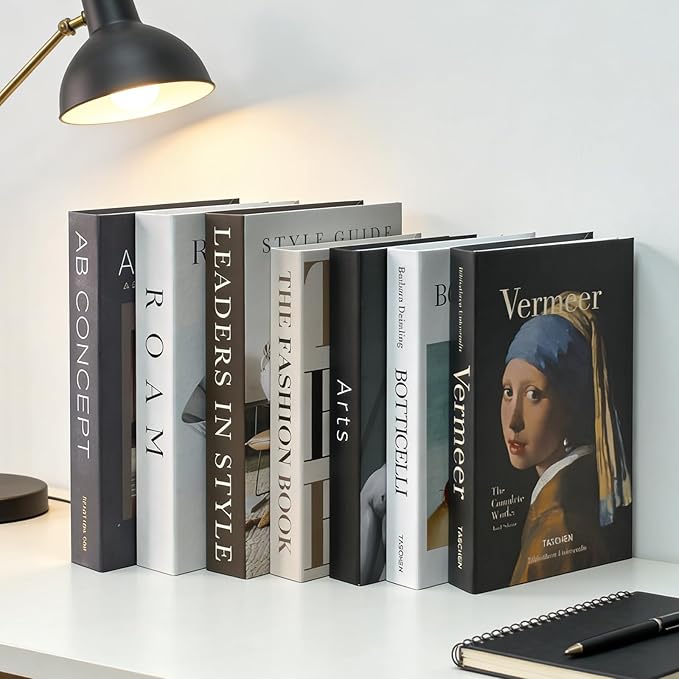 Decorative Books for Home Decor - 7 Pcs Faux Books for Decoration, Fake Stack for Bookshelf, Coffee Table, Designer Decor Set
