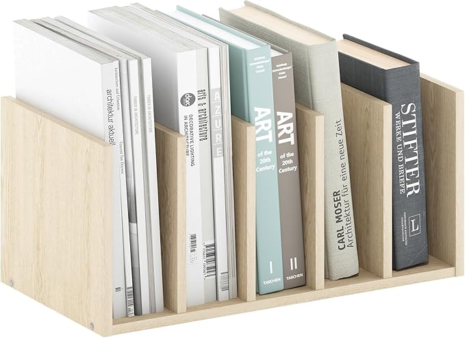 Furinno Hermite Desk Organizers and Accessories with File Holder, Office Organization, Desk Top Book Shelf, for Office Supplies, Natural Oak
