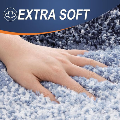 OLANLY Large Bathroom Rugs Mat 44x32, Extra Soft Absorbent Microfiber Bath Rugs, Rubber Backing, Quick Dry, Washable Bath Mats for Bathroom Floor, Tub and Shower, Home Decor Accessories, Navy Blue