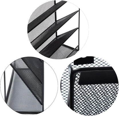 EASEPRES Hanging File Holder Organizer, 6 Tier Mesh Metal Wall Mount Document Letter Tray Organizer for Office Home, Black