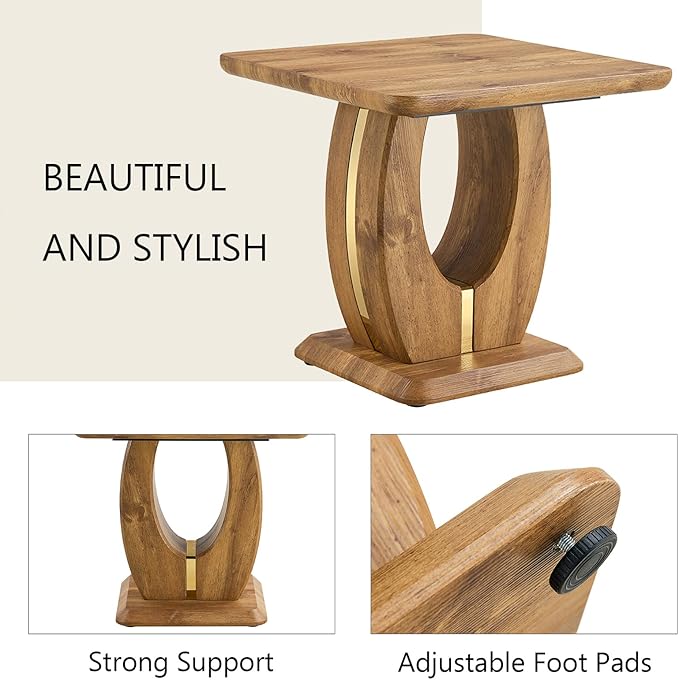Modern Minimalist Wood Texture Sticker-Patterned MDF Square Coffee Table. Add a Quiet and Cozy Atmosphere to Your Home.Wood Color,MDF Coffee Table,Wood-Colored Textured Decal,Side Table.