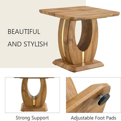 Modern Minimalist Wood Texture Sticker-Patterned MDF Square Coffee Table. Add a Quiet and Cozy Atmosphere to Your Home.Wood Color,MDF Coffee Table,Wood-Colored Textured Decal,Side Table.