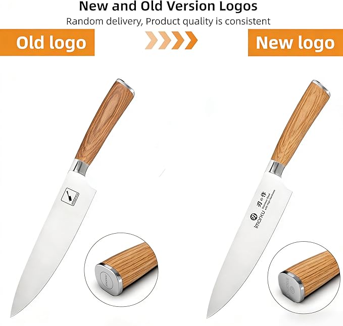 imarku Chef Knife - Pro Kitchen Knife 8 Inch Chef's Knives Japanese SUS440A Stainless Steel Sharp Paring Knife with Ergonomic Handle, Golden Handle, Birthday Gifts for Men and Women,Gyutou Knives